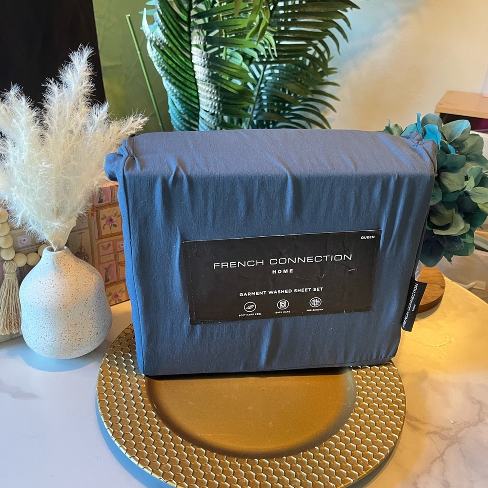 French Connection Navy Sheet Set blue - Picture 10 of 11